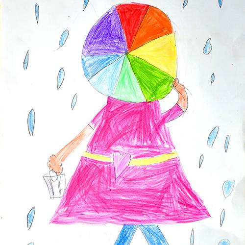 Unterm Regenschirm