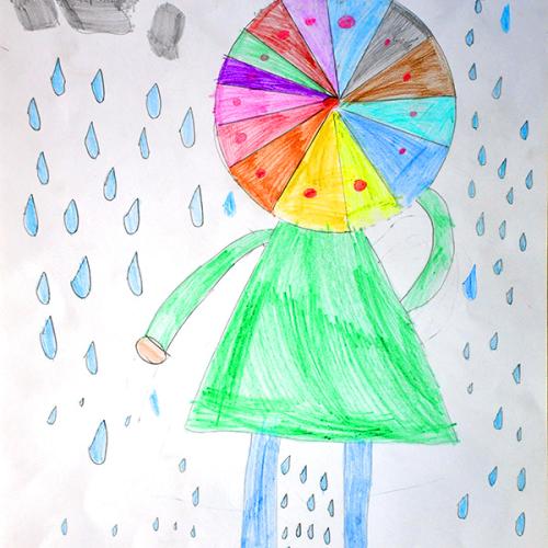 Unterm Regenschirm
